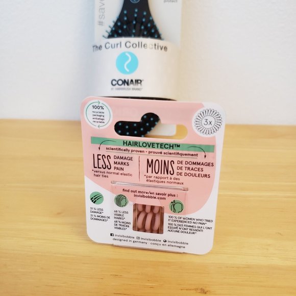 Conair Detangling Hair Brush + invisibobble Original Traceless Hair Ring - Picture 7 of 8